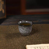 Authentic Dehua Black Ice-Flower Crackle Ceramic Master Teacup - 85ml Gongfu Tasting Cup