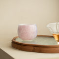 Luxury Ice Mutton-Fat Jade Purple Mist Floral Longdan Ceramic Teacup - 85ml Anti-Scald Master Cup