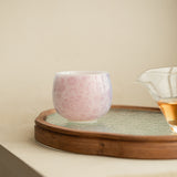 Luxury Ice Mutton-Fat Jade Purple Mist Floral Longdan Ceramic Teacup - 85ml Anti-Scald Master Cup