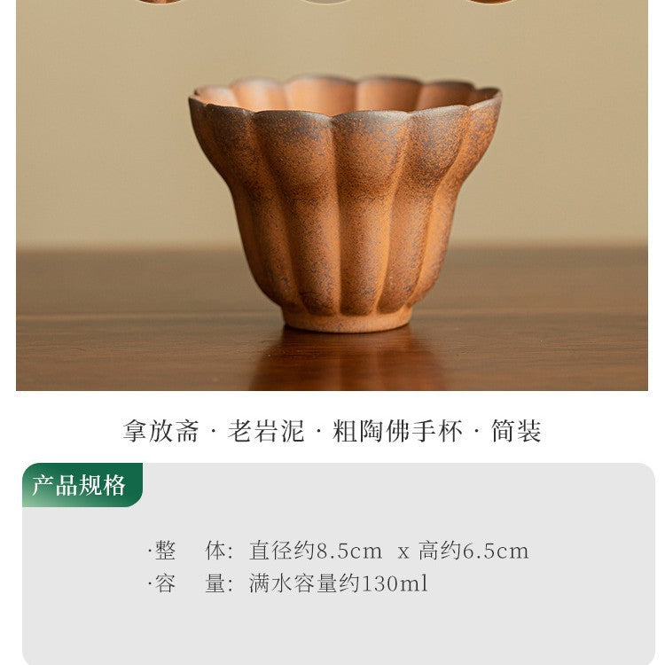Authentic Jingdezhen Coarse Stoneware Handcrafted Buddha's Hand Master Teacup - 110ml Large Gongfu Cup