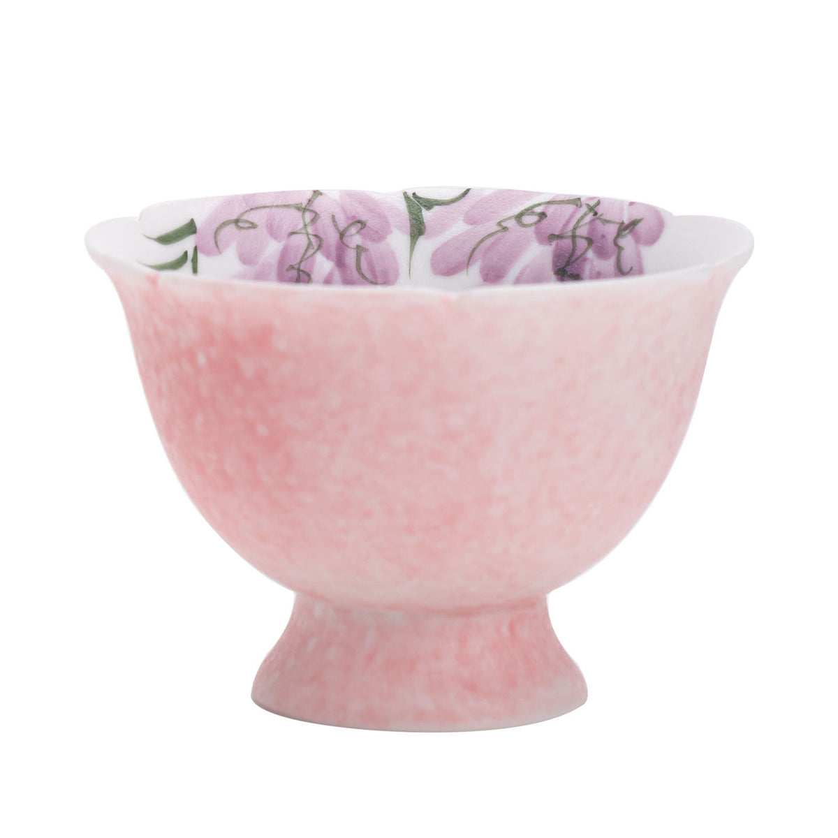 Authentic Rock Mineral White Mist Wisteria High-Stem Mallow-Mouth Teacup - 75ml Gongfu Master Cup