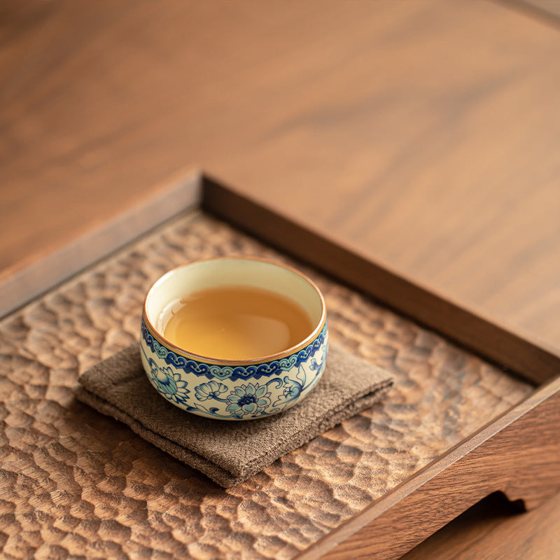 Authentic Jingdezhen Hand-Painted Underglaze Blue & White Meditation Chalice Master Teacup - 85ml Gongfu Teacup
