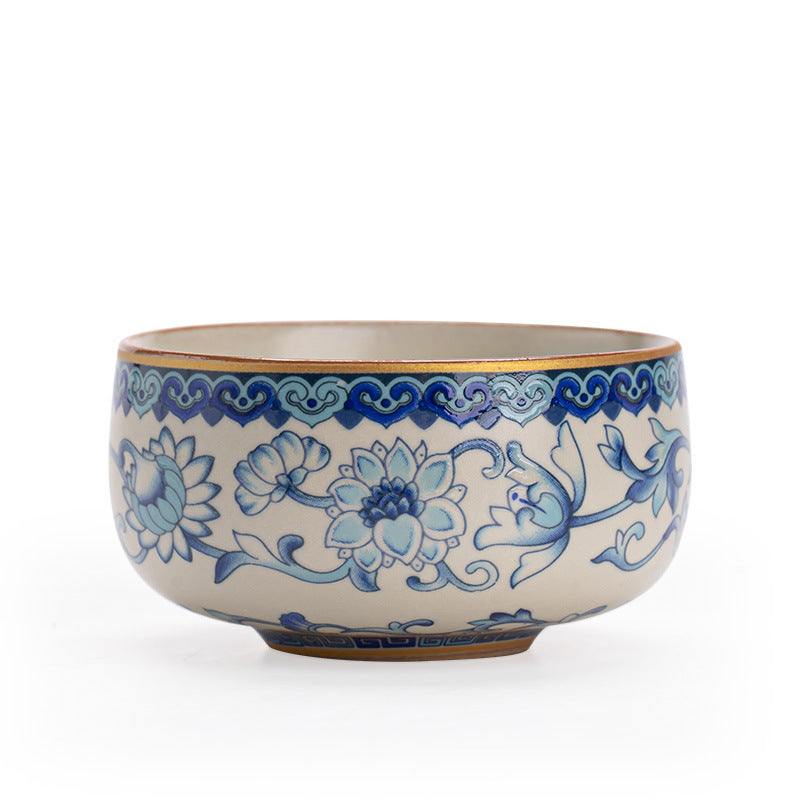 Authentic Jingdezhen Hand-Painted Underglaze Blue & White Meditation Chalice Master Teacup - 85ml Gongfu Teacup