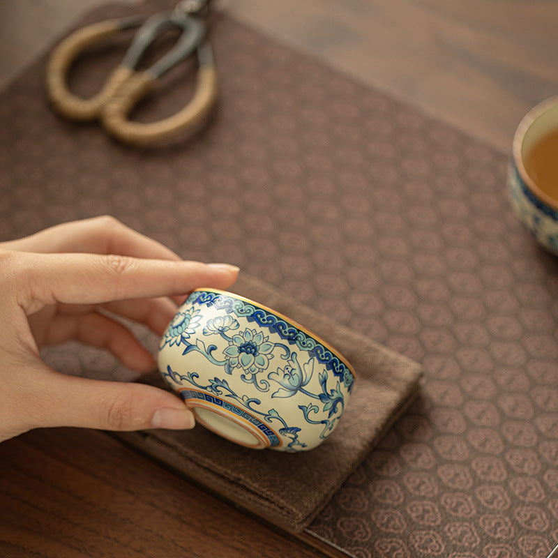 Authentic Jingdezhen Hand-Painted Underglaze Blue & White Meditation Chalice Master Teacup - 85ml Gongfu Teacup