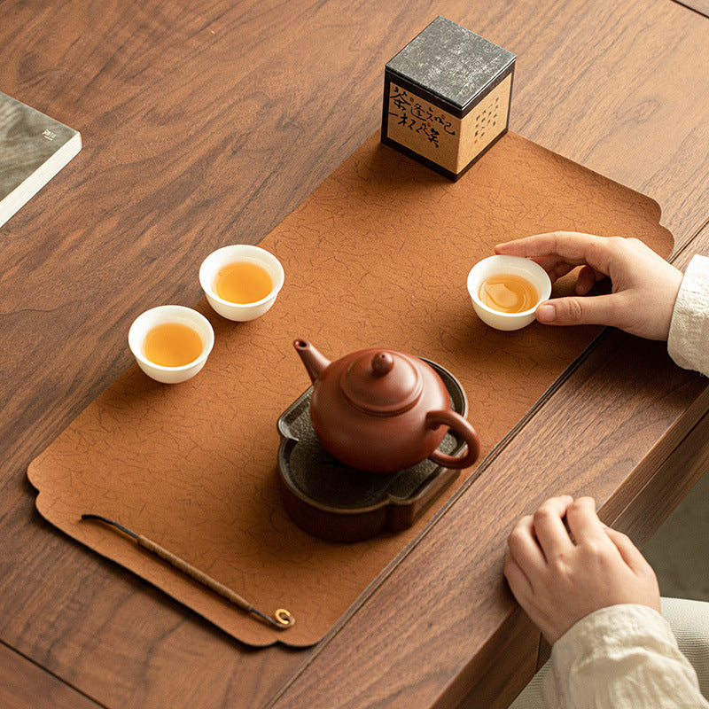 Neo-Chinese Reversible Waterproof Silk Brocade Tea Table Runner & Mat - 120cm Teaware Accessories