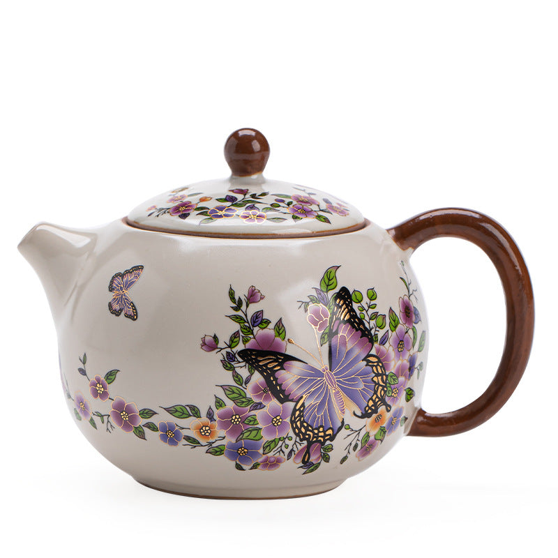 Authentic Jingdezhen Song Ru Ware Celadon Butterfly Silhouette Xishi Teapot - 200ml Gongfu Teapot
