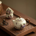 Authentic Jingdezhen Song Ru Ware Celadon Butterfly Silhouette Xishi Teapot - 200ml Gongfu Teapot