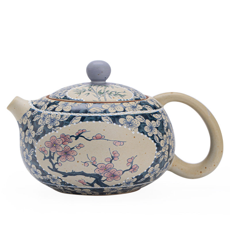 Authentic Jingdezhen Hand-Painted Blue & White Window Plum Blossom Xishi Teapot - 200ml Gongfu Teapot