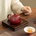 Handcrafted Original Ore Iron-Clay Palace Vermilion Red Xishi Teapot - 190ml Gongfu Teapot