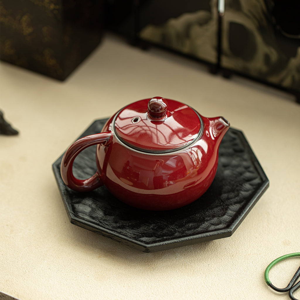 Handcrafted Original Ore Iron-Clay Palace Vermilion Red Xishi Teapot - 190ml Gongfu Teapot