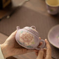 Handcrafted Neo-Chinese 3D Embossed Relief Peony Porcelain Teapot - 200ml Gongfu Teapot