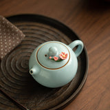 Authentic Song Ru Ware Sky Blue Celadon Living Crackle Xishi Teapot - 200ml Gongfu Teapot