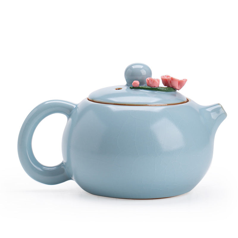 Authentic Song Ru Ware Sky Blue Celadon Living Crackle Xishi Teapot - 200ml Gongfu Teapot