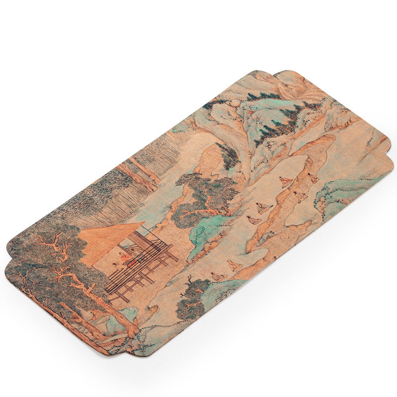 Neo-Chinese Reversible Waterproof Calligraphy Poetry Thickened Silk Brocade Tea Mat - 120cm Teaware Accessories