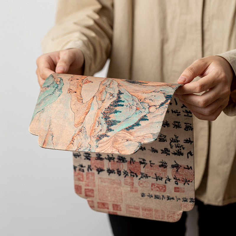 Neo-Chinese Reversible Waterproof Calligraphy Poetry Thickened Silk Brocade Tea Mat - 120cm Teaware Accessories