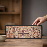 Dunhuang Fresco Motif Quick-Dry Absorbent Ceramic Water Storage Teaware Tray - 24cm Teaware Accessories