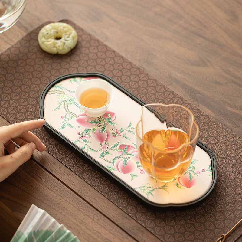 Authentic Jingdezhen Quick-Dry Absorbent Porcelain Teapot Bearing Dry-Brewing Tray - 18cm Teaware Accessories