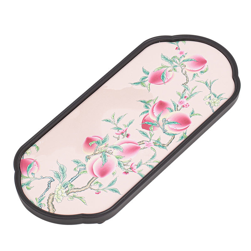 Authentic Jingdezhen Quick-Dry Absorbent Porcelain Teapot Bearing Dry-Brewing Tray - 18cm Teaware Accessories