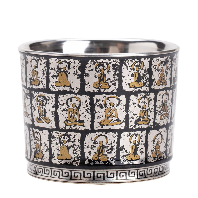 Authentic Jingdezhen Pure Ag999 Silver-Lined Horseshoe Master Teacup - 90ml Gongfu Teacup