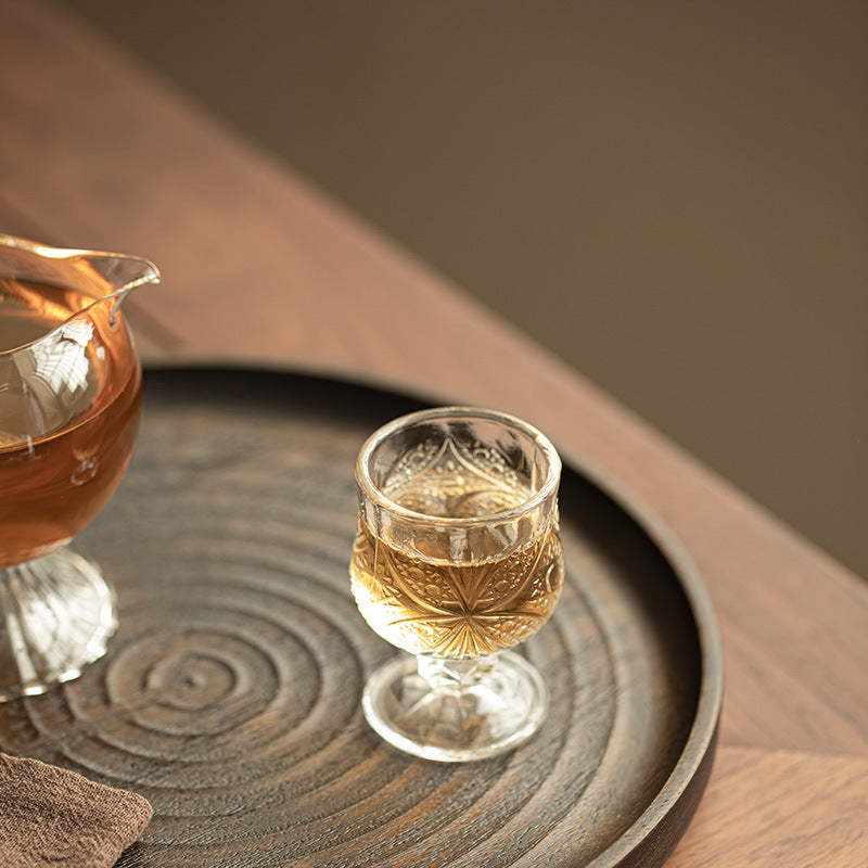 Handcrafted Carved Butterfly Pedestal High-Stem Master Teacup - 65ml Elegant Goblet & Cup