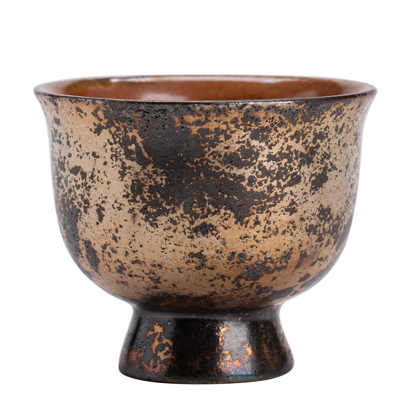 Authentic Jingdezhen Shino Glaze Handcrafted Gilded Xiaozhuo Master Teacup - 75ml Gongfu Cup