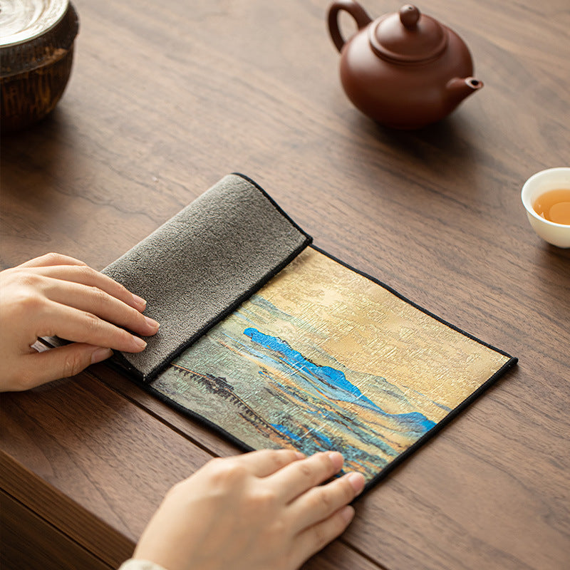 Authentic Vintage Ultra-Absorbent Waffle-Weave Gongfu Tea Mat Towel - 30x20cm Teaware Accessories