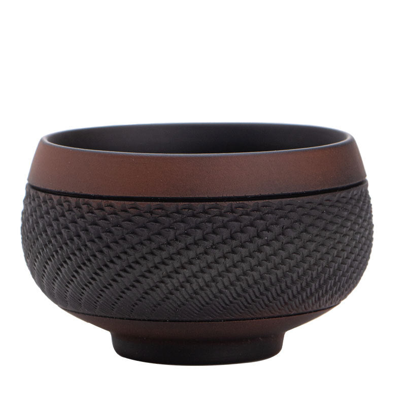 Authentic Jianshui Purple Pottery Chatter-Pattern Small Luohan Master Teacup - 70ml Gongfu Cup