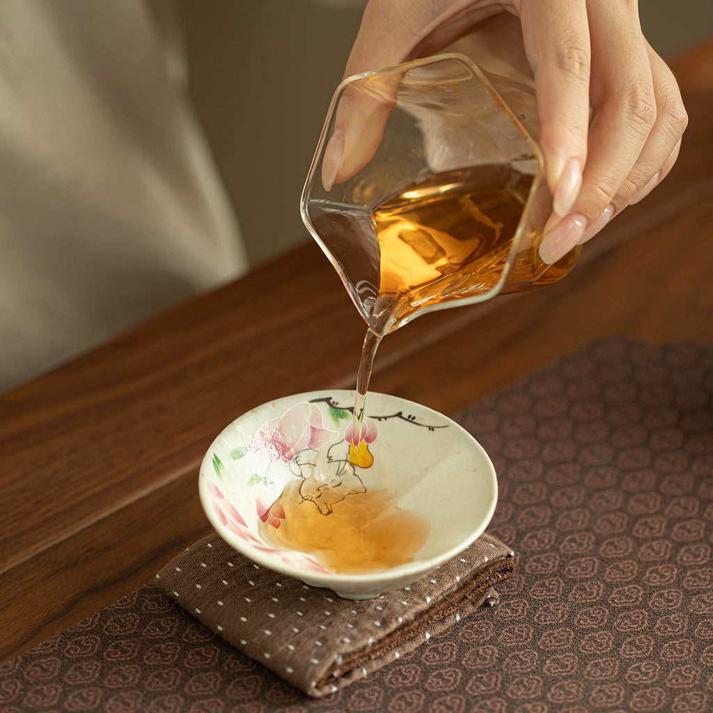 Authentic Blue & White Huoshihong Magnolia Playful Cat Gourd Master Teacup - 80ml Gongfu Cup