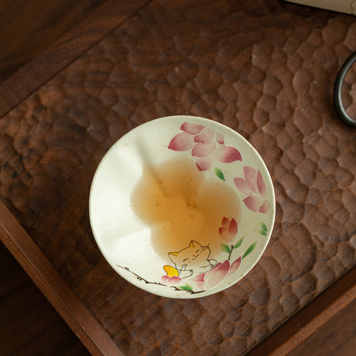 Authentic Blue & White Huoshihong Magnolia Playful Cat Gourd Master Teacup - 80ml Gongfu Cup
