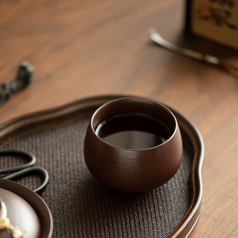 Authentic Purple Rock Mineral Handcrafted Luohan Ceramic Master Teacup - 90ml Gongfu Tasting Cup