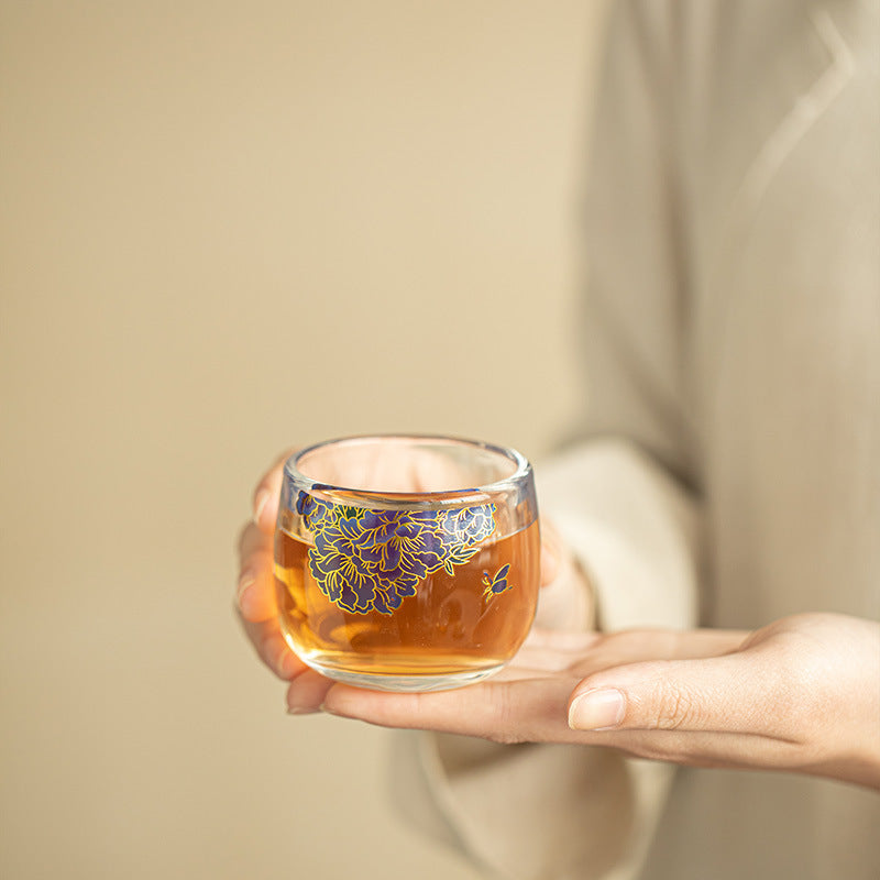 Thickened Crystal-Textured Borosilicate Glass Master Teacup - 90ml Anti-Scald Tasting Cup