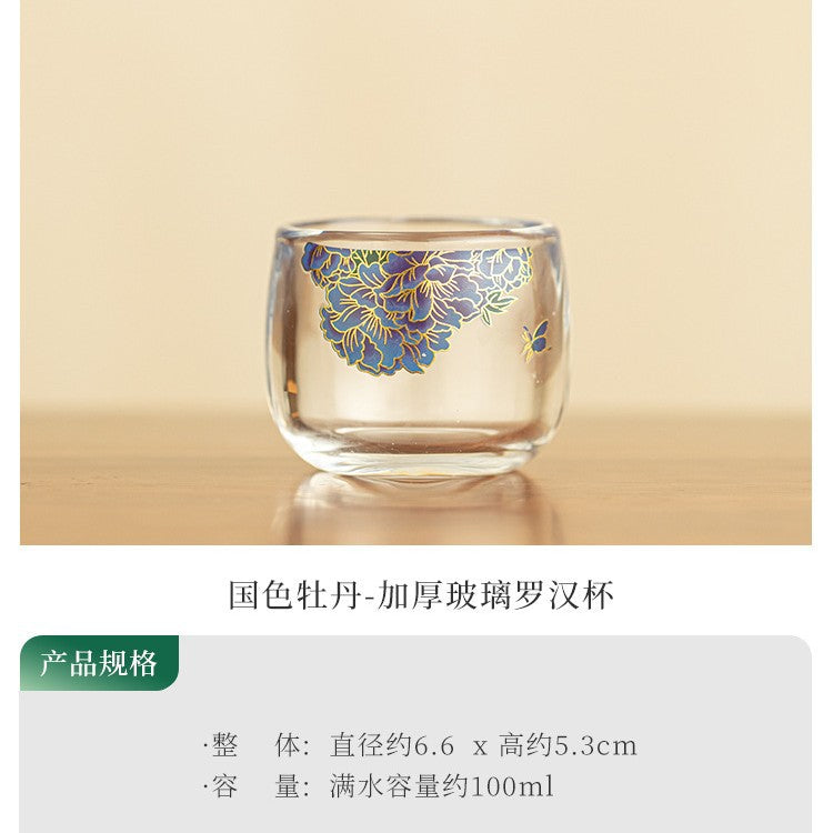 Thickened Crystal-Textured Borosilicate Glass Master Teacup - 90ml Anti-Scald Tasting Cup