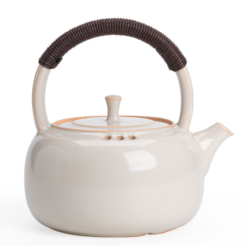 Vintage Electric Ceramic Stove & Overhead-Handle Teapot Set - 800ml Boiling Kettle & Infrared Heater Tea Set