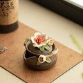 Authentic Jingdezhen Handcrafted Wood-Fired Peach Blossom Treasure Vase Stoneware Teapot - 180ml Gongfu Teapot