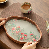 High Borosilicate Nine Peaches Heat-Resistant Glass Dry-Brewing Teaware Tray - 20cm Teaware Accessories
