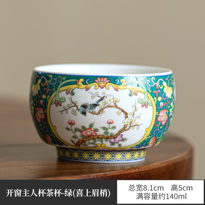 Handcrafted Dehua Mutton Fat Jade Enamel Luohan Master Teacup - 90ml Gongfu Teacup