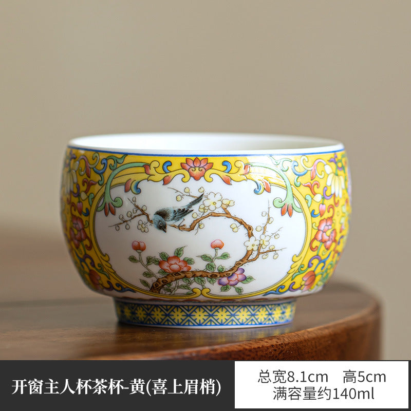 Handcrafted Dehua Mutton Fat Jade Enamel Luohan Master Teacup - 90ml Gongfu Teacup