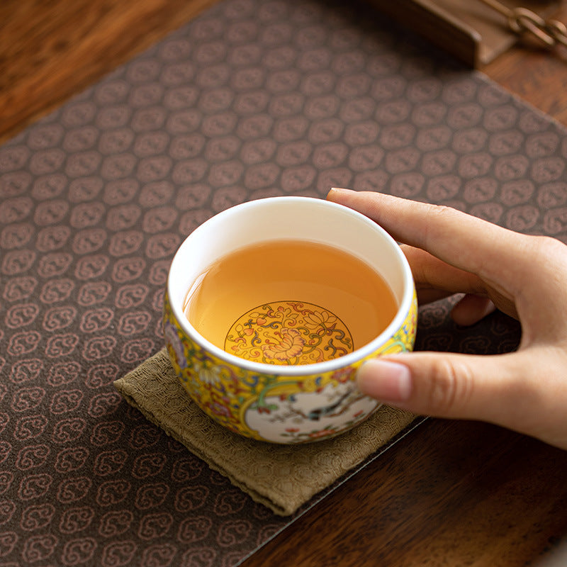 Handcrafted Dehua Mutton Fat Jade Enamel Luohan Master Teacup - 90ml Gongfu Teacup