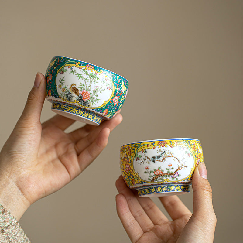 Handcrafted Dehua Mutton Fat Jade Enamel Luohan Master Teacup - 90ml Gongfu Teacup