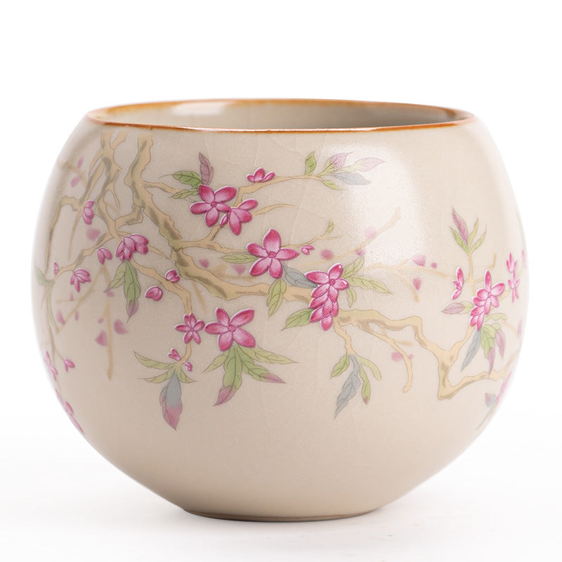 Authentic Ru Ware Peach Blossom Dragon Egg Master Tasting Cup - 90ml Gongfu Teacup