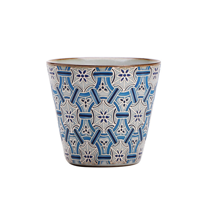 Authentic Jingdezhen Blue & White Ru Ware Celadon Crackle Master Tasting Cup - 75ml Gongfu Teacup