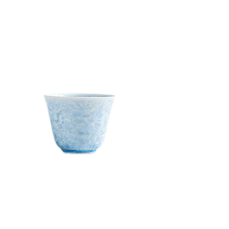 Authentic Kiln-Change Crystalline Tenmoku Jianzhan Ceramic Master Teacup - 65ml Tasting Cup