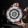 Authentic Dunhuang Caisson Three Hares Lotus Ceramic Absorbent Pot Bearer Tray - 20cm Teaware