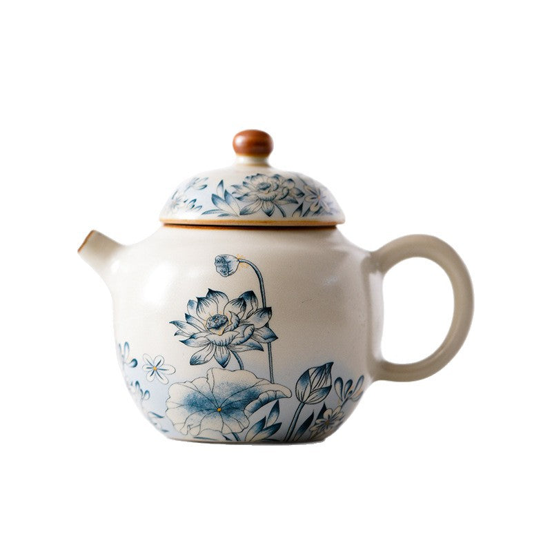Authentic Song-Style Ru Ware Tianqing Sky-Blue Crackle Ceramic Teapot - 185ml Gongfu Pot