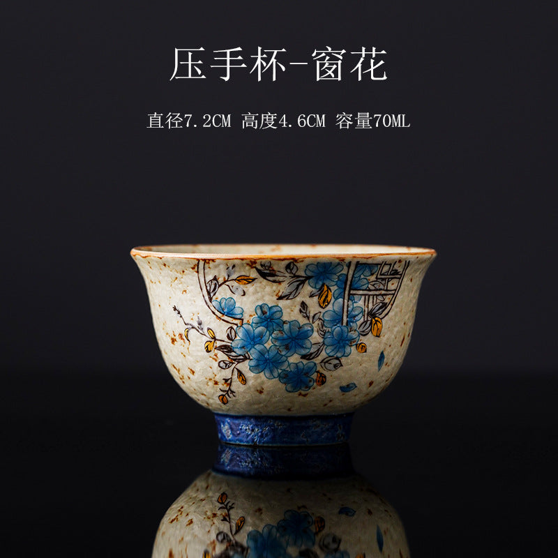 Authentic Blue & White Huoshihong Vintage Ceramic Master Teacup - 80ml Gongfu Cup
