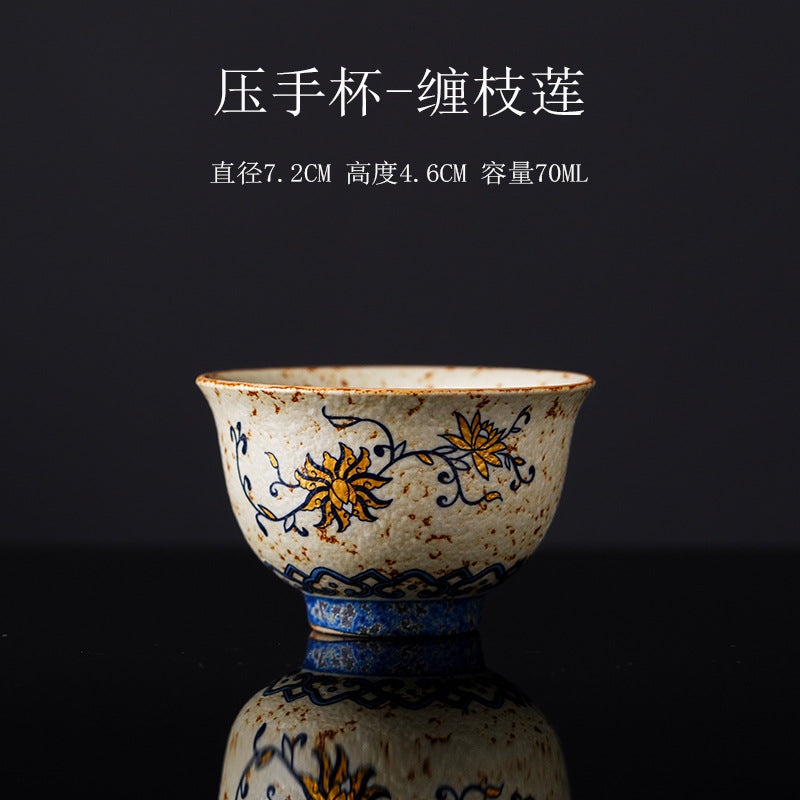 Authentic Blue & White Huoshihong Vintage Ceramic Master Teacup - 80ml Gongfu Cup