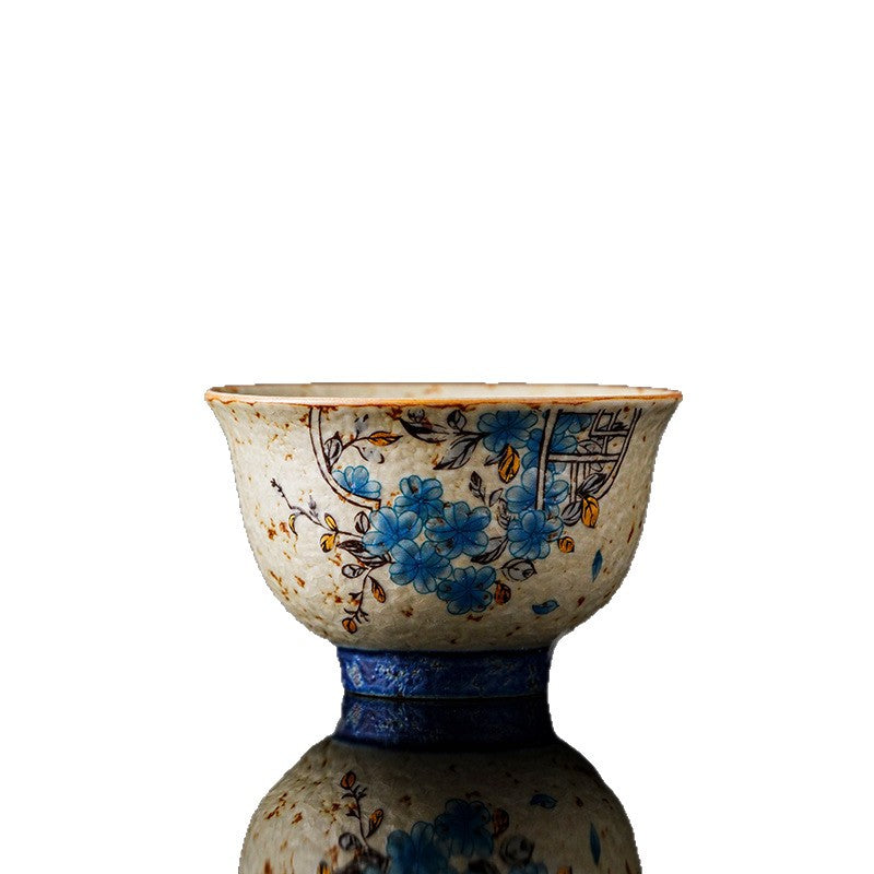 Authentic Blue & White Huoshihong Vintage Ceramic Master Teacup - 80ml Gongfu Cup