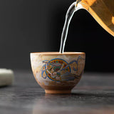 Authentic Handcrafted Dunhuang Flying Apsaras Dancer Large Master Teacup - 95ml Gongfu Cup