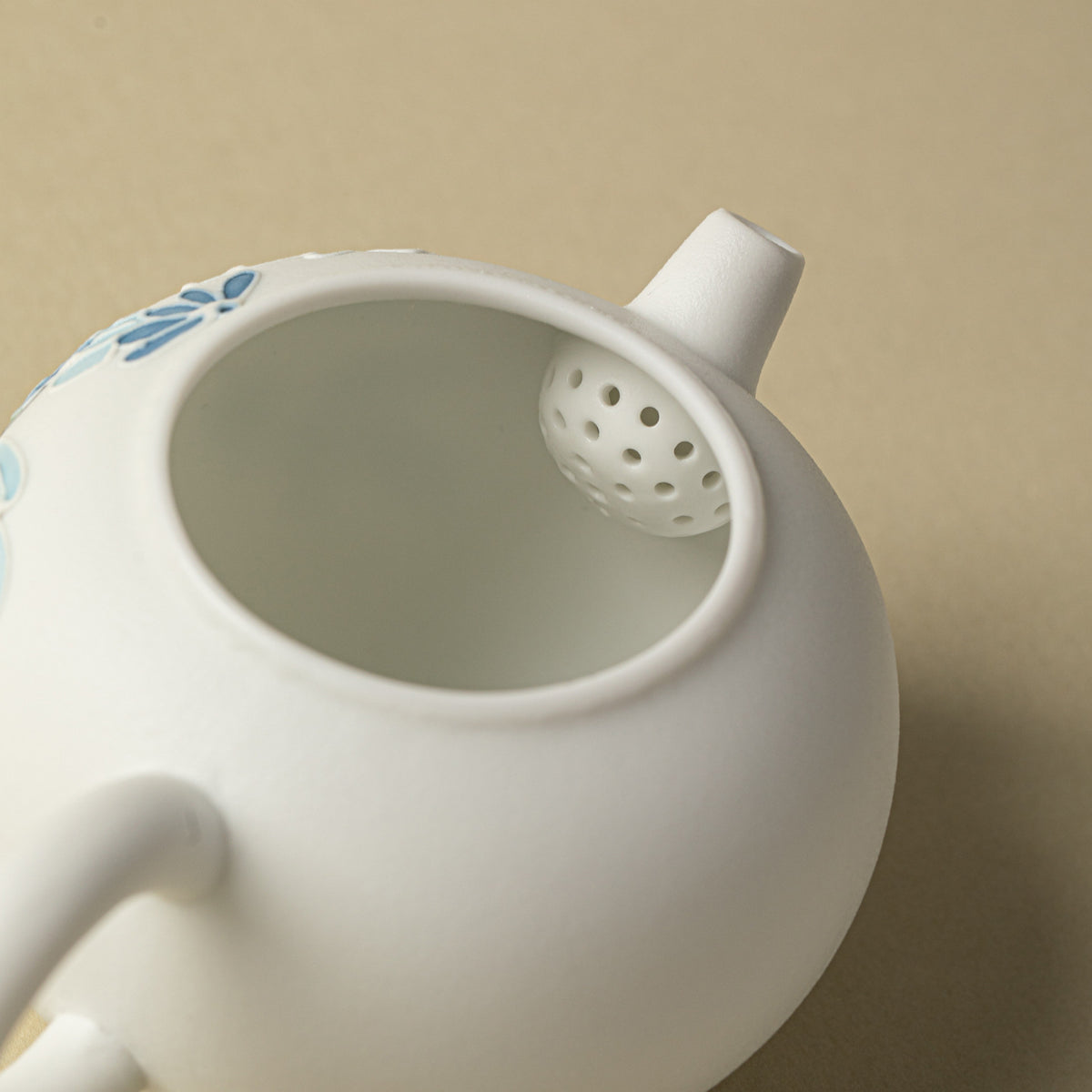 Authentic Blue Sprout Solo Ceramic Teapot & Cup Travel Set - Minimalist 1-Pot + 1-Cup Suite