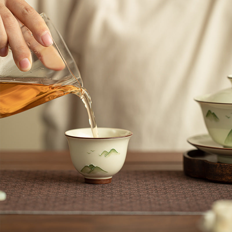 Authentic Jingdezhen Hand-Painted Landscape Shanshui Porcelain Master Teacup - 70ml Gongfu Teacup